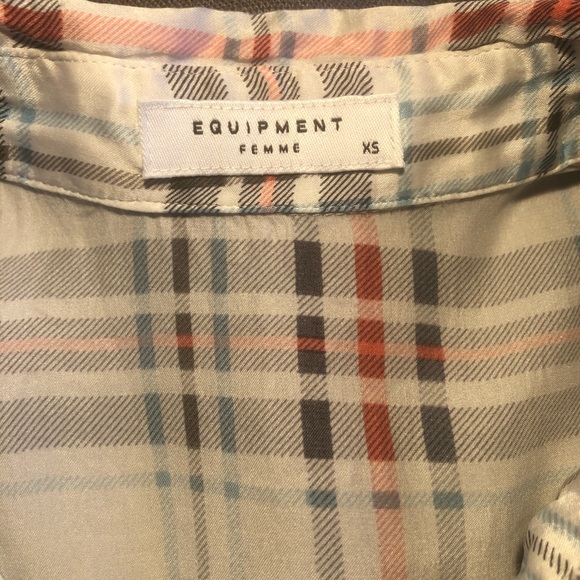 Equipment 100% silk button down plaid blouse, XS - Picture 9 of 10